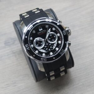 Invicta Relógio masculino 6977 Pro Diver Collection de aço inoxidável, mostrador azul, relógio de poliuretano preto, Relógio de poliuretano preto com mostrador azul, 48 mm, Clássico