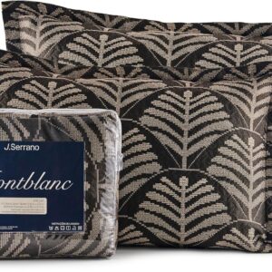 Kit Cobre Leito Colcha Casal 3 Peças 2,30 x 2,60 MontBlanc Folhagem Cor Marrom