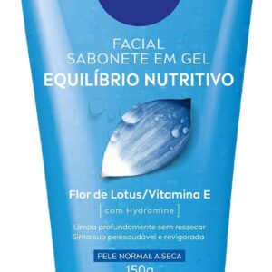 NIVEA Sabonete Facial em Gel Equilíbrio Nutritivo 150g, Limpeza Profunda, Remove Impurezas, Vitamina E, Pele Normal e Seca