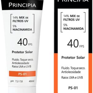 Protetor Solar Facial Principia 14% Mix de Filtros UV + 5% Niacinamida FPS 40 PS-01 com 40ml