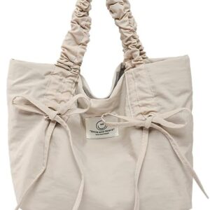Bolsa feminina elegante e enrugada de ombro casual de grande capacidade