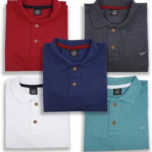 Kit 5 Camisa Polo Envoy Tecido Piquet Básica Masculina