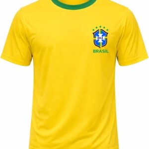 Camiseta Dry Masculina Brasão Futebol Brasil Ouro – Estilo e Conforto para Torcer pela Seleção