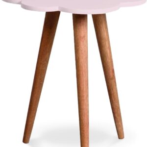 Mesa Nuvem Infantil De Canto Pe Palito Mdf Laqueado Rosa Bb