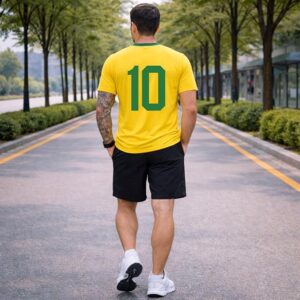 Camiseta Brasil Dry Masculina com Brasão – Ideal para Torcedores da Seleção
